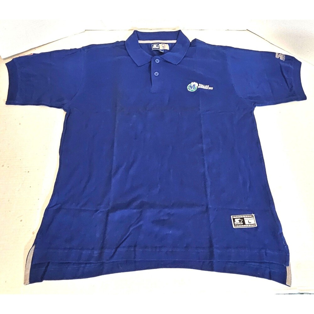 VTG Starter Dallas Mavericks Men's Polo Shirt Size: Large HAS FADE DISCOLORATION